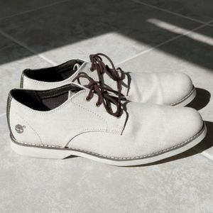Timberland 11.5 Canvas Low Top Lace Up Oxfords